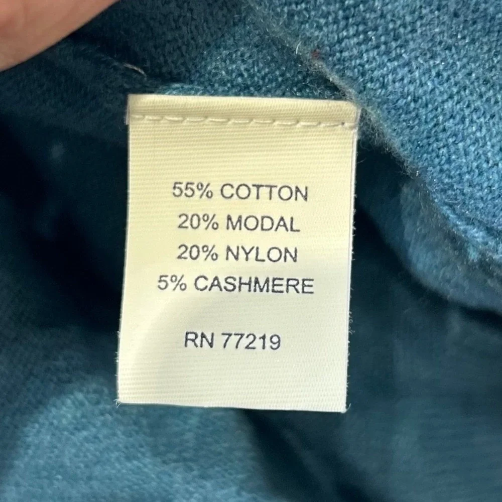 Joseph Abboud Cashmere Blend Crewneck Sweater Medium M Teal Blue Quiet Luxury